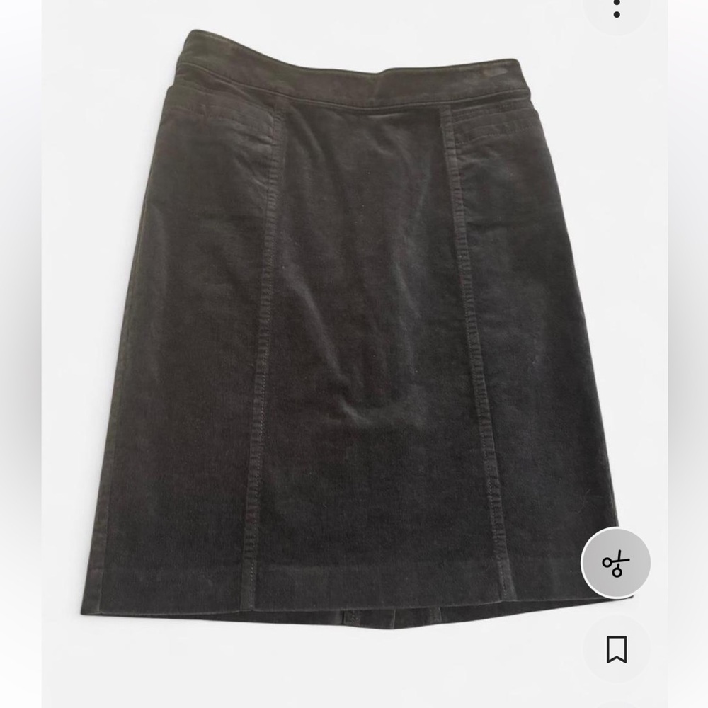 Ann Taylor sz 4 brushed corduroy gray Pencil Skirt atretch velvety finish